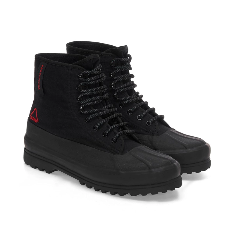 ZAPATILLAS UNISEX SUPERGA URBANAS NEGRO 2481 ALPINA RIPSTOP BLACK RED - 2