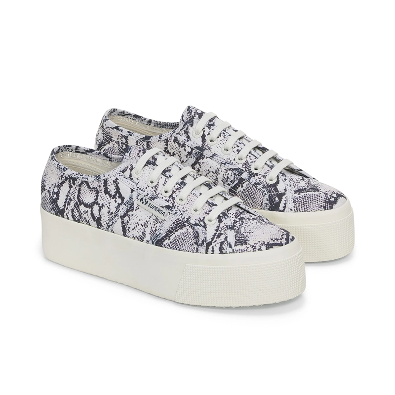 ZAPATILLA 2790 PRINT WHITE AVORIO NAVY SNAKE - 2
