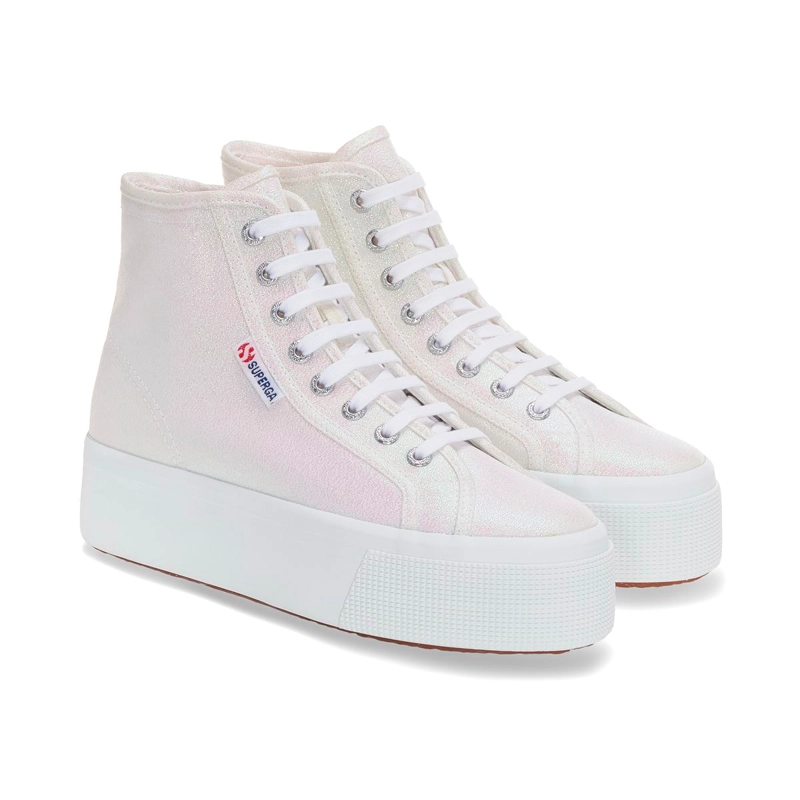 ZAPATILLAS MUJER SUPERGA URBANAS BLANCO 2708 HI TOP LAME IRIDESCENT - 2