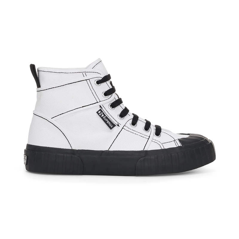 ZAPATILLAS MUJER SUPERGA URBANAS BLANCO S6133LWAEI 2696 STRIPE CL PANELS WHITE BLACK - 1