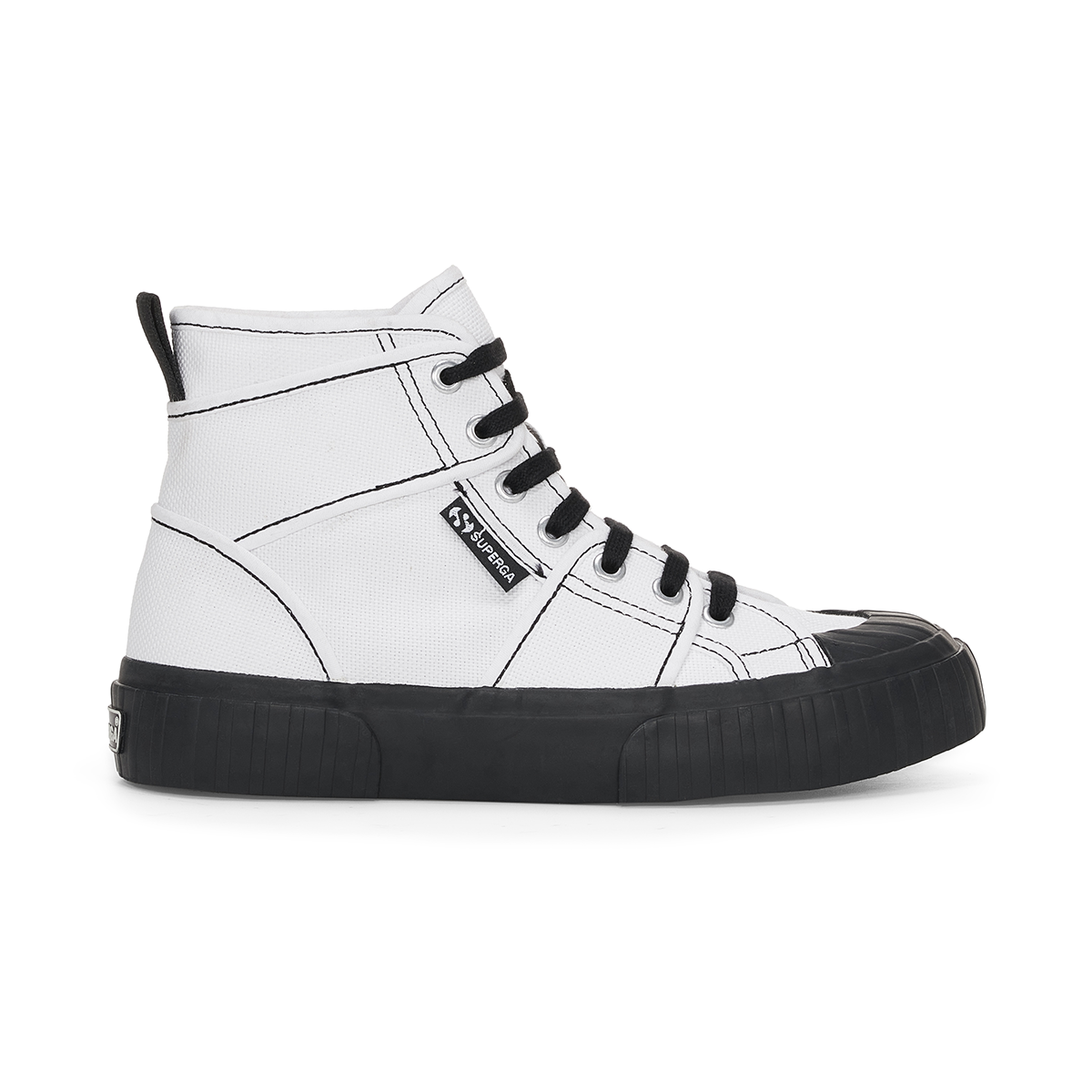 ZAPATILLAS MUJER SUPERGA URBANAS BLANCO S6133LWAEI 2696 STRIPE CL PANELS WHITE BLACK - 1