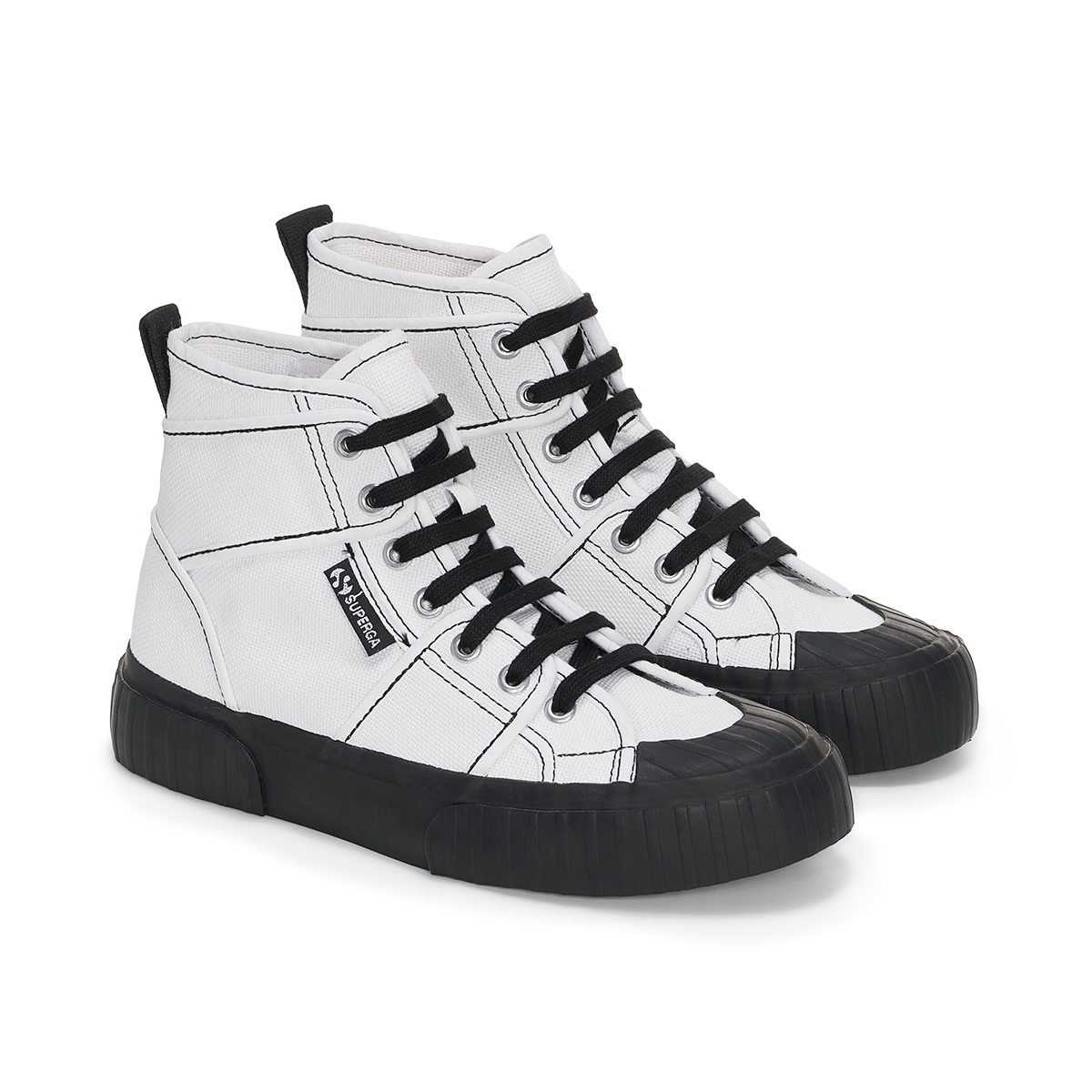 ZAPATILLAS MUJER SUPERGA URBANAS BLANCO S6133LWAEI 2696 STRIPE CL PANELS WHITE BLACK - 2