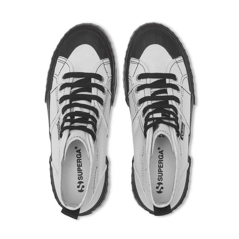ZAPATILLAS MUJER SUPERGA URBANAS BLANCO S6133LWAEI 2696 STRIPE CL PANELS WHITE BLACK - 4