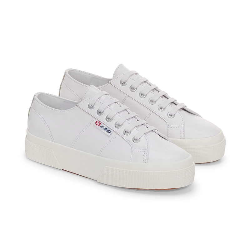 ZAPATILLAS MUJER SUPERGA URBANAS BLANCO S3141HWAFL 2740 PLATFORM NAPPA WHITE SILVER - 2