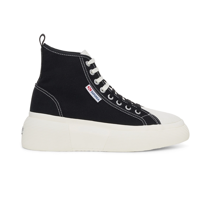 ZAPATILLAS MUJER SUPERGA URBANAS NEGRO S5135QWAE5 2596 BUBBLE MID BLACK WHITE - 1