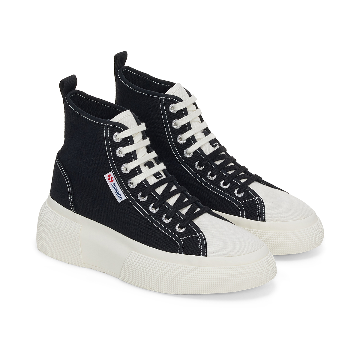ZAPATILLAS MUJER SUPERGA URBANAS NEGRO S5135QWAE5 2596 BUBBLE MID BLACK WHITE - 2