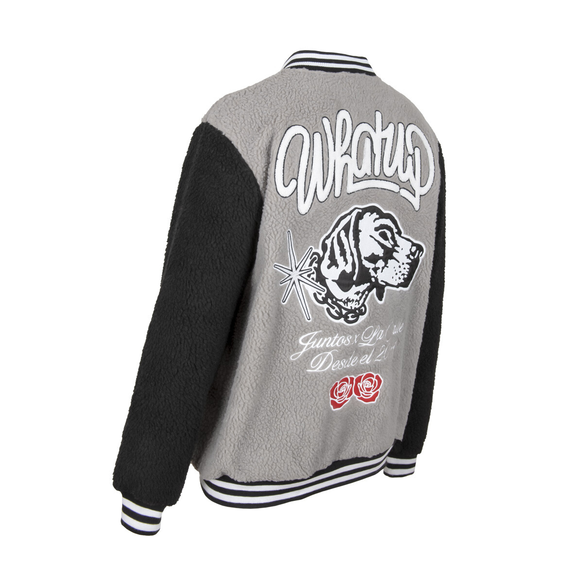 SHERPA FULL ZIPPER DOG AND ROSES GREY - 4