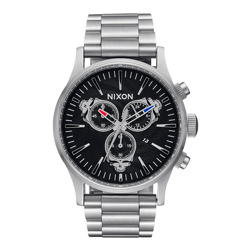 RELOJ GRATEFUL DEAD SENTRY CHRONO SILVER BLACK NIXON - 1