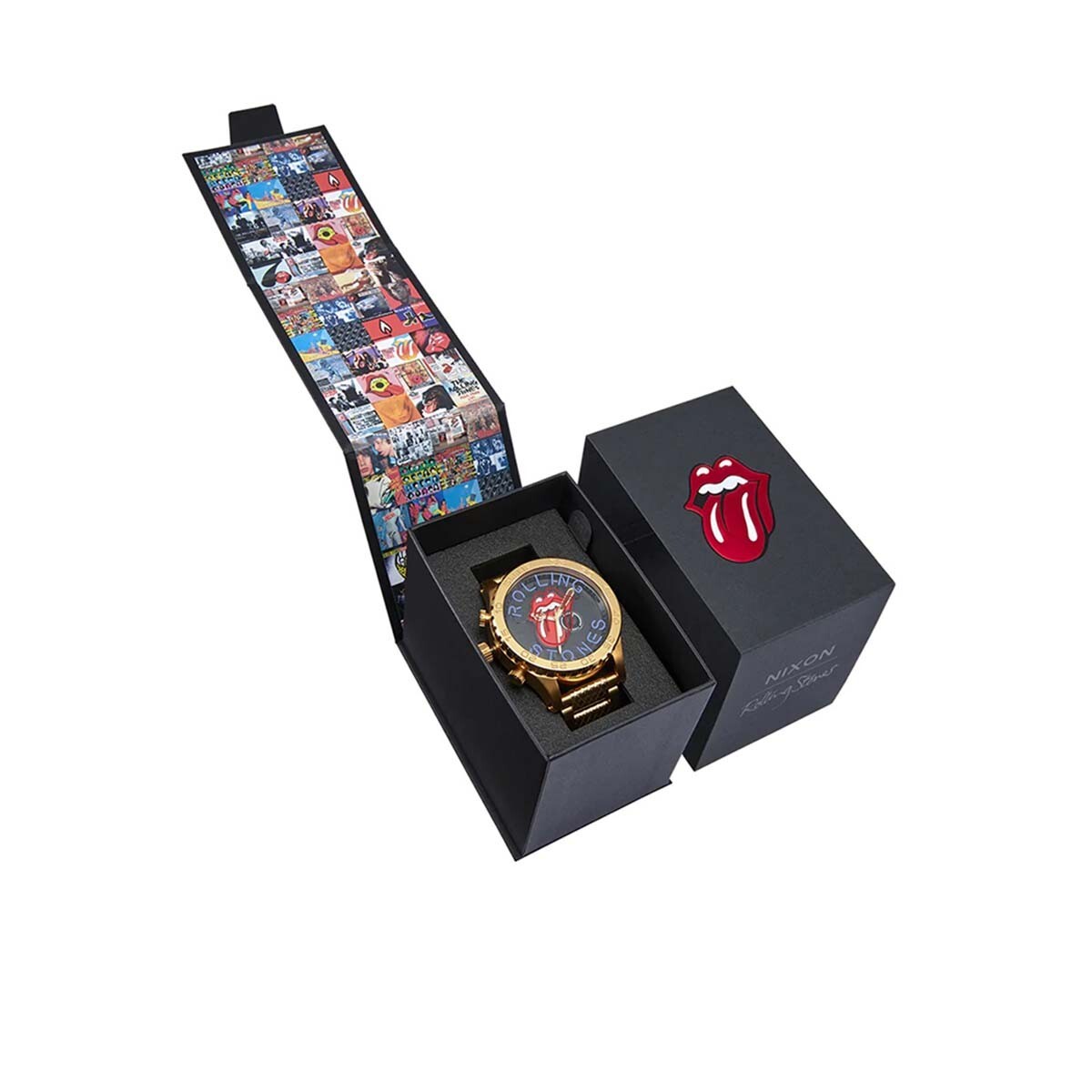 RELOJ ROLLING STONES 51-30 GOLD BLACK - 6