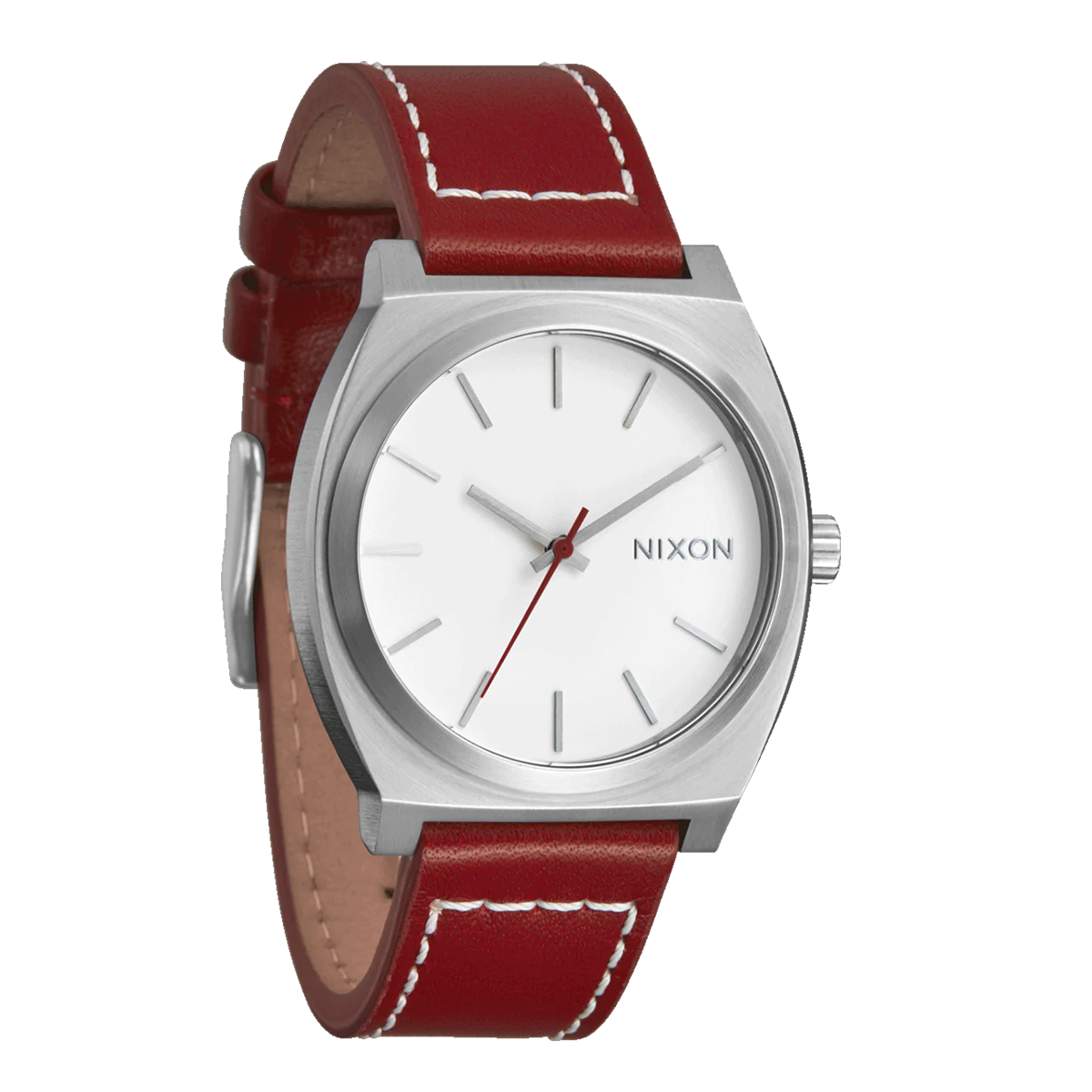RELOJ TIME TELLER LEATHER SILVER EGRET CRANBERRY - 2