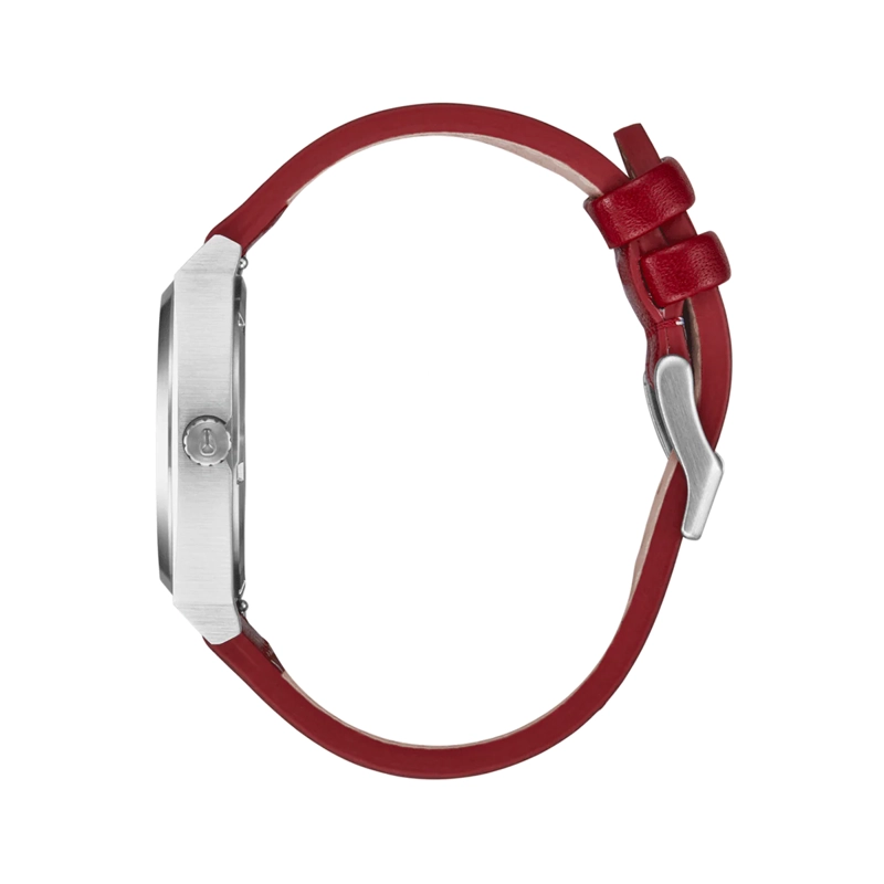 RELOJ TIME TELLER LEATHER SILVER EGRET CRANBERRY - 3