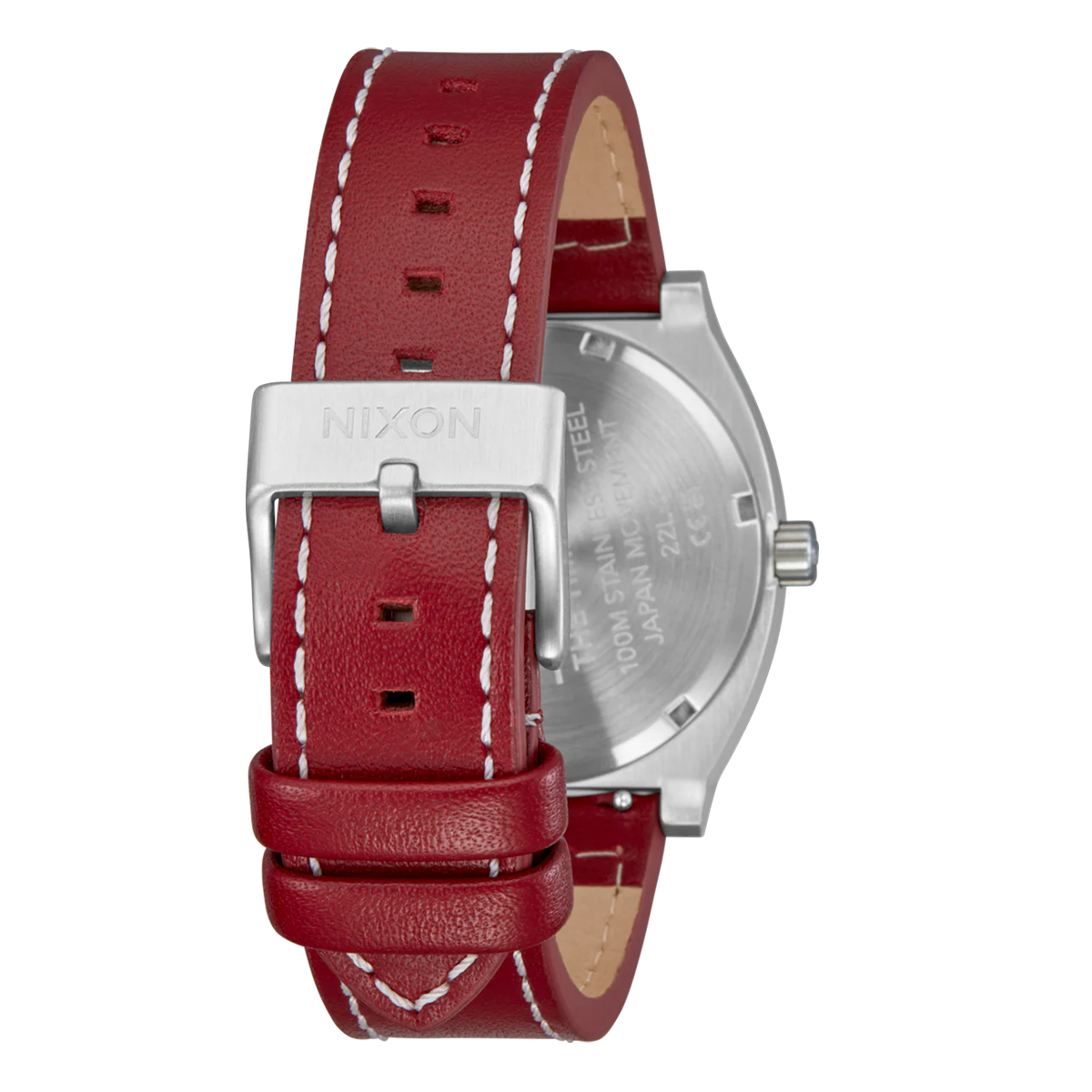 RELOJ TIME TELLER LEATHER SILVER EGRET CRANBERRY - 4