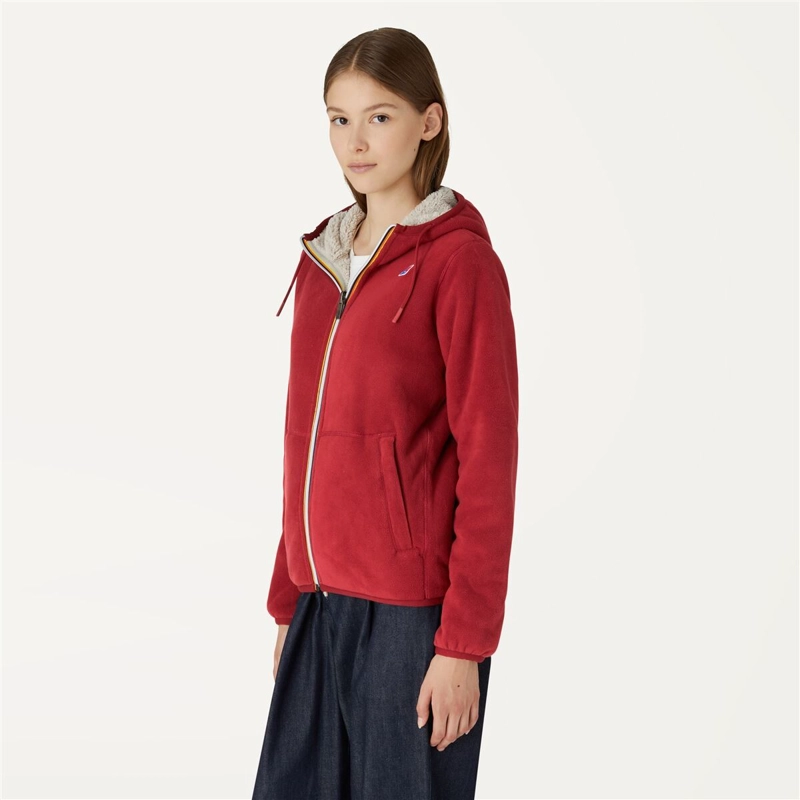 POLAR WOMEN REVERSIBLE K-WAY LILY RED DARK BEIGE GREY - 4
