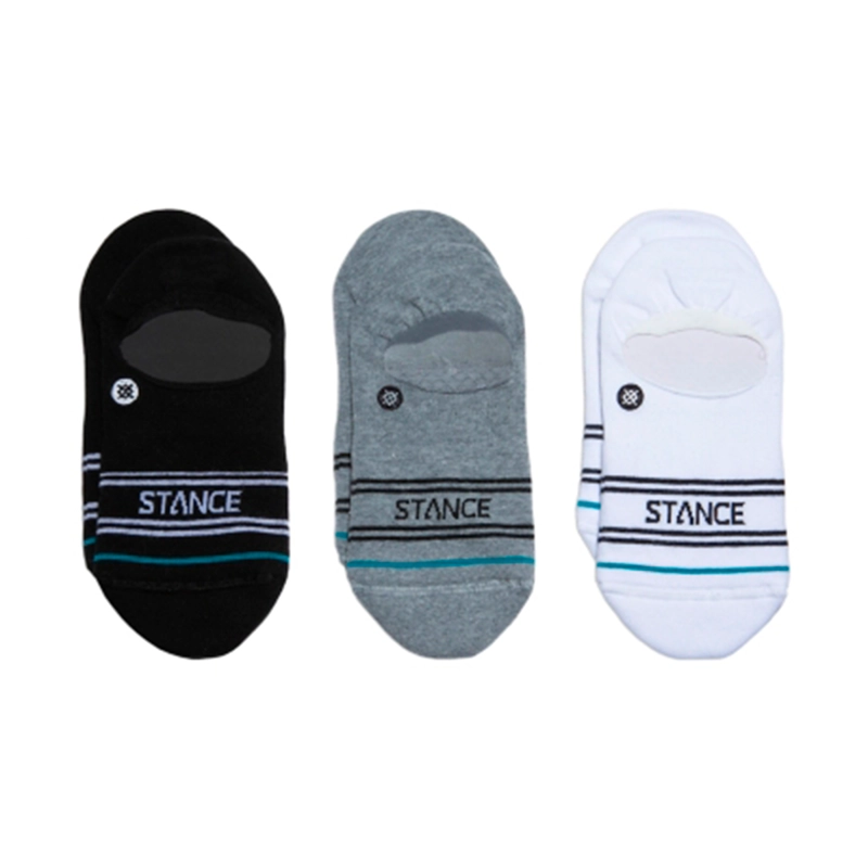 STANCE SOCK MEN BASIC 3 PACK NO SHOW BLACK GREY WHITE - 1