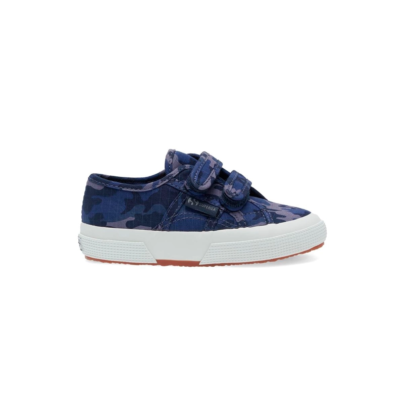 ZAPATILLA SUPERGA KIDS 2750 STRAPS CAMO BLUE GREY - 1