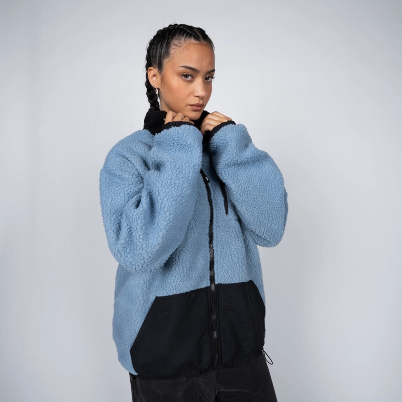 SHERPA WHATUP REVERSIBLE FULL ZIPPER BLACK BLUE - 3