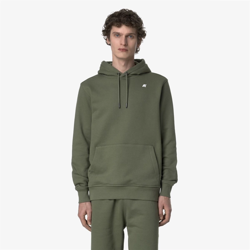 POLERON K-WAY MEN BARNIE FRENCH TERRY GREEN LICHEN - 1