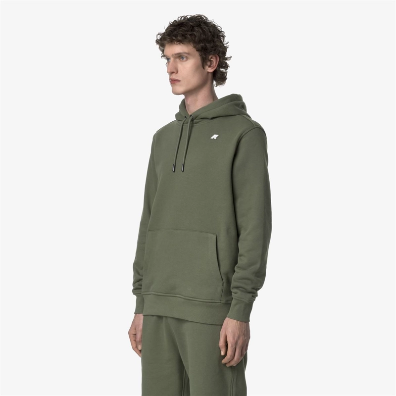 POLERON K-WAY MEN BARNIE FRENCH TERRY GREEN LICHEN - 2
