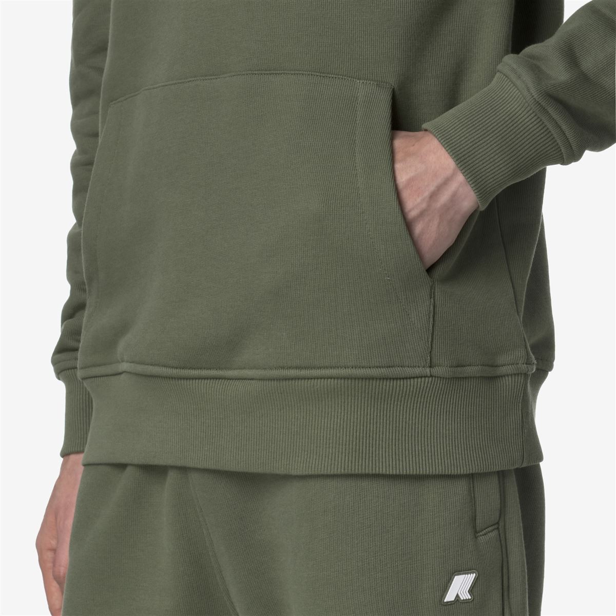 POLERON K-WAY MEN BARNIE FRENCH TERRY GREEN LICHEN - 4