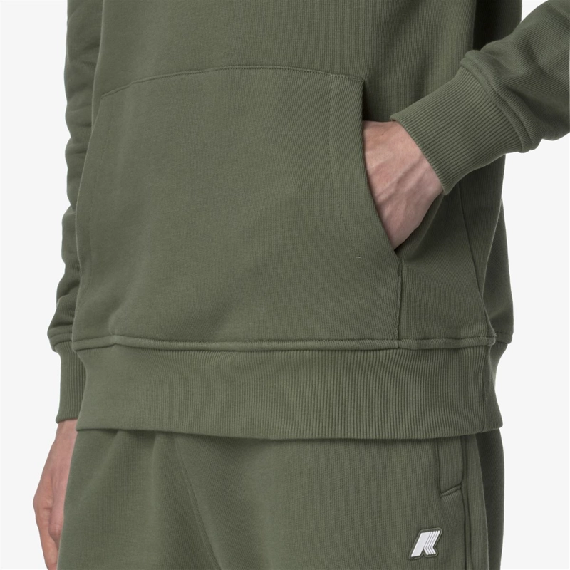 POLERON K-WAY MEN BARNIE FRENCH TERRY GREEN LICHEN - 4