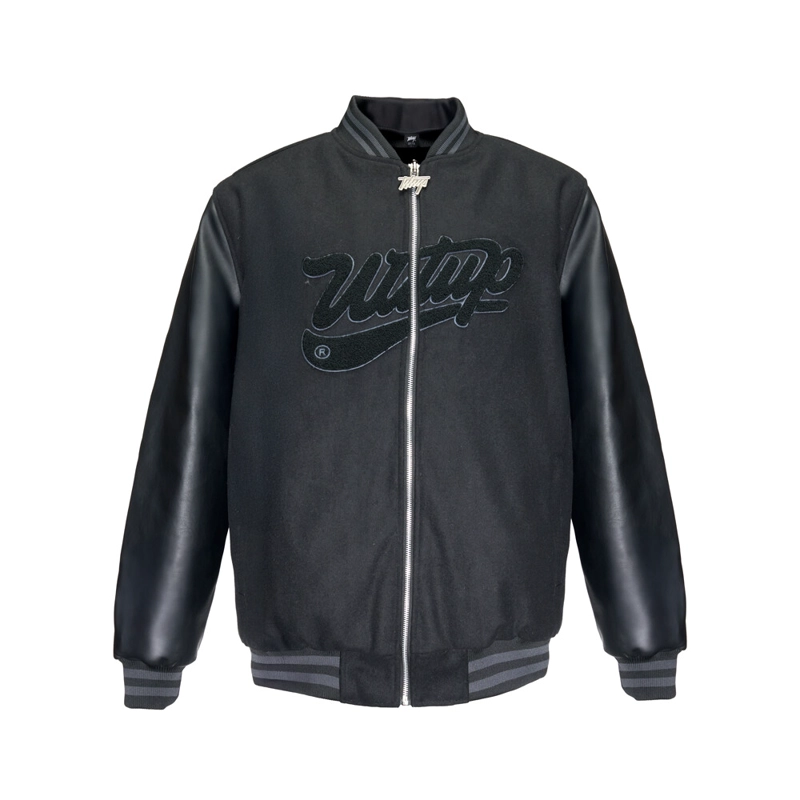 CHAQUETA WHATUP HOMBRE VARSITY FULL ZIPPER BLACK - 1