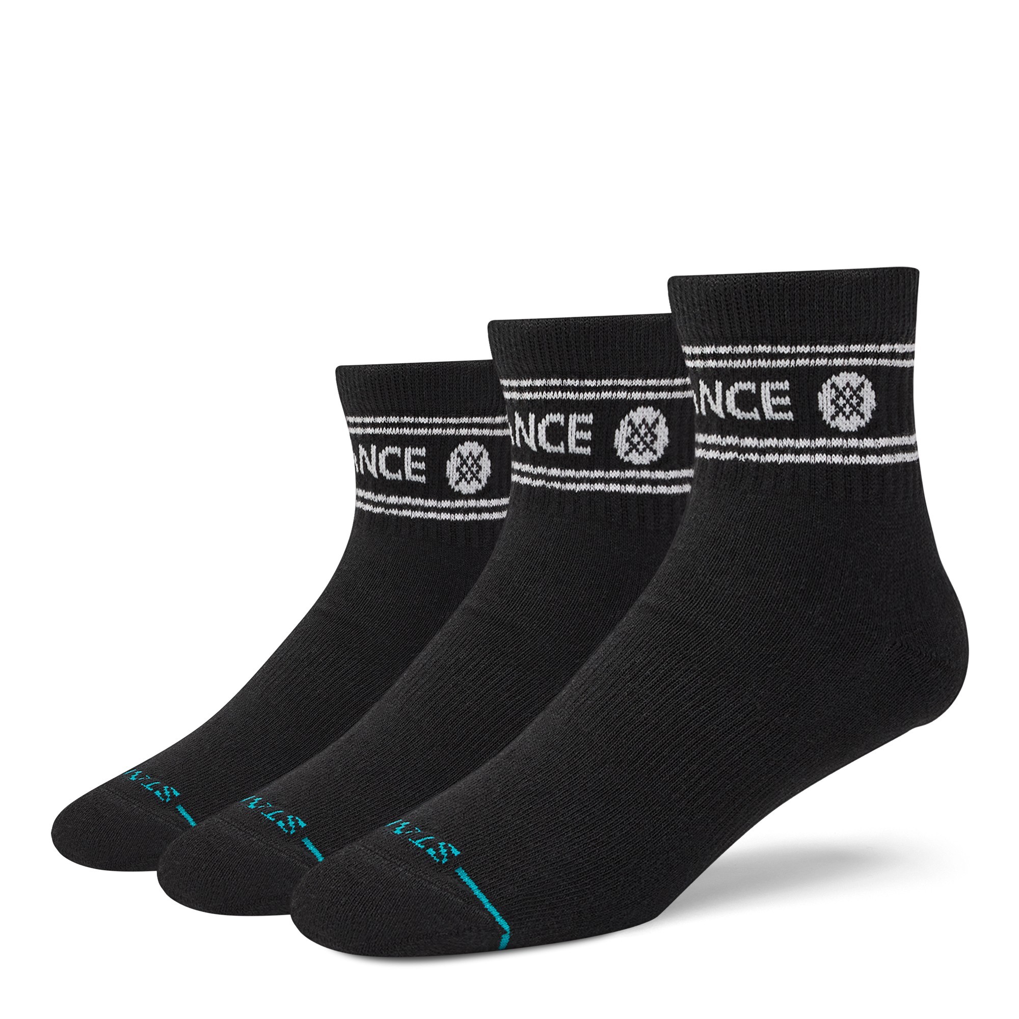 STANCE SOCK 3 PACK QUARTER VITAL BLACK - 1