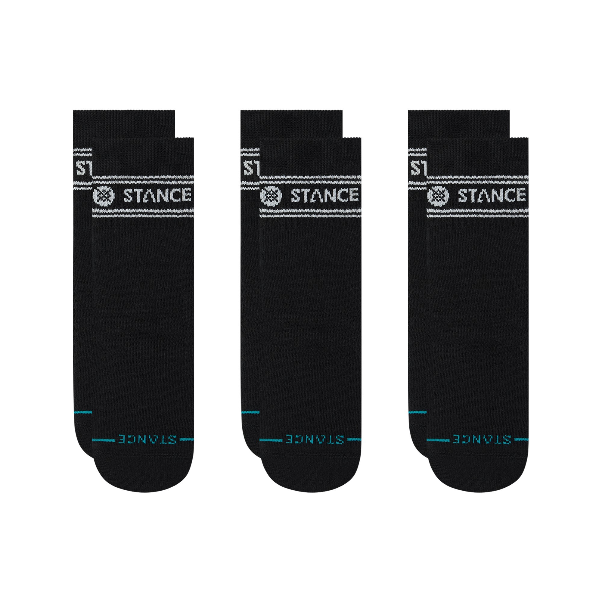 STANCE SOCK 3 PACK QUARTER VITAL BLACK - 2
