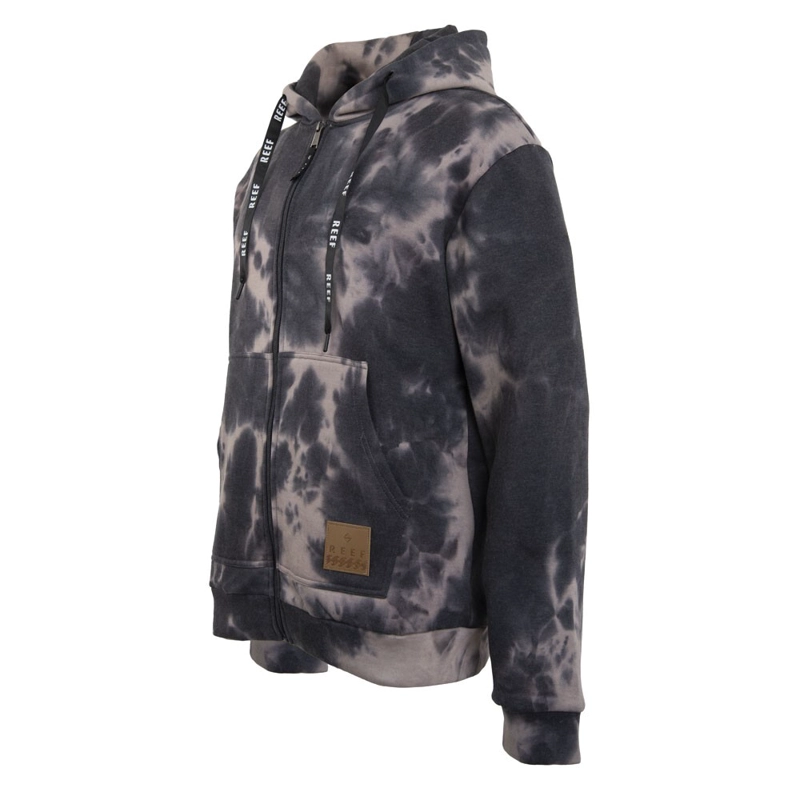 POLERON MEN FULL ZIPPER TIE DYE BEIGE BLACK - 2