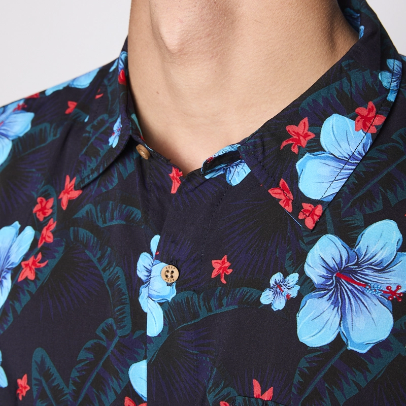 CAMISA REEF MEN NEGRA FLOREADA - 6