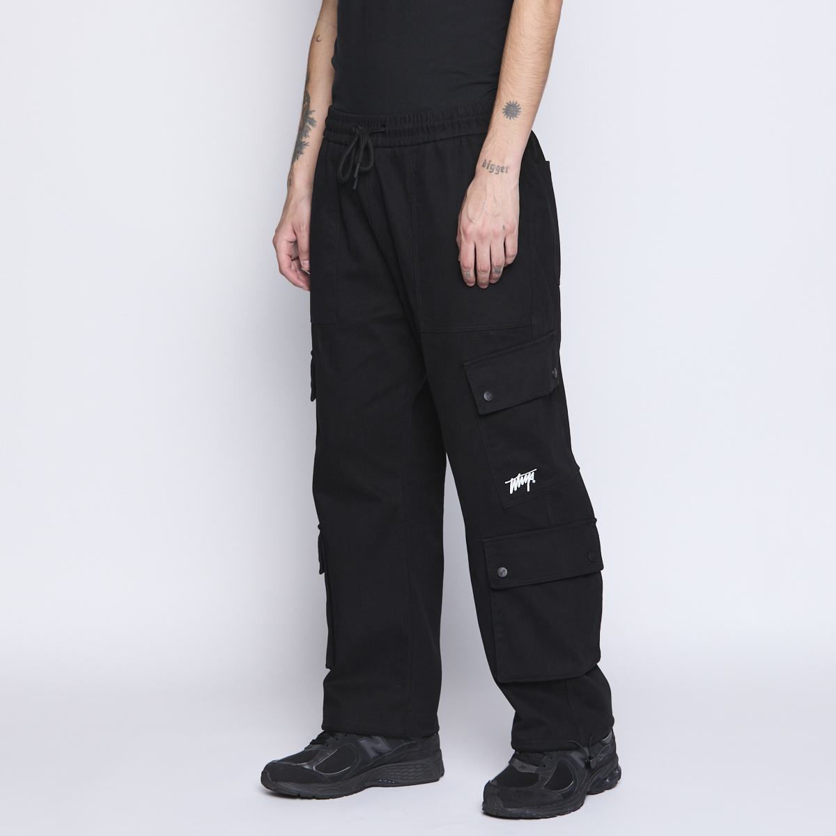 PANTALON WHATUP MEN CARGO BLACK LOW LOGO - 5
