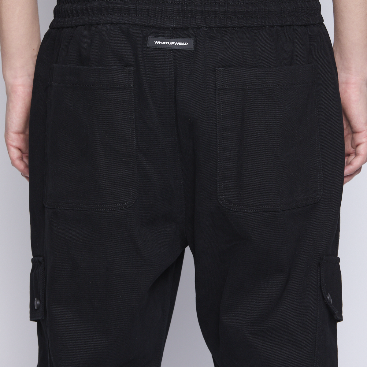 PANTALON WHATUP MEN CARGO BLACK LOW LOGO - 8