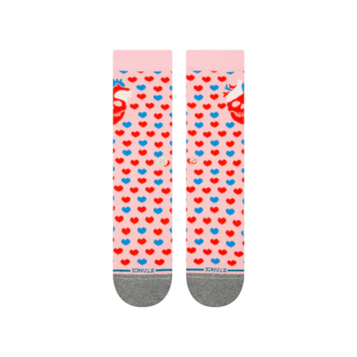 STANCE SOCK HEARTED CREW PINK - 2