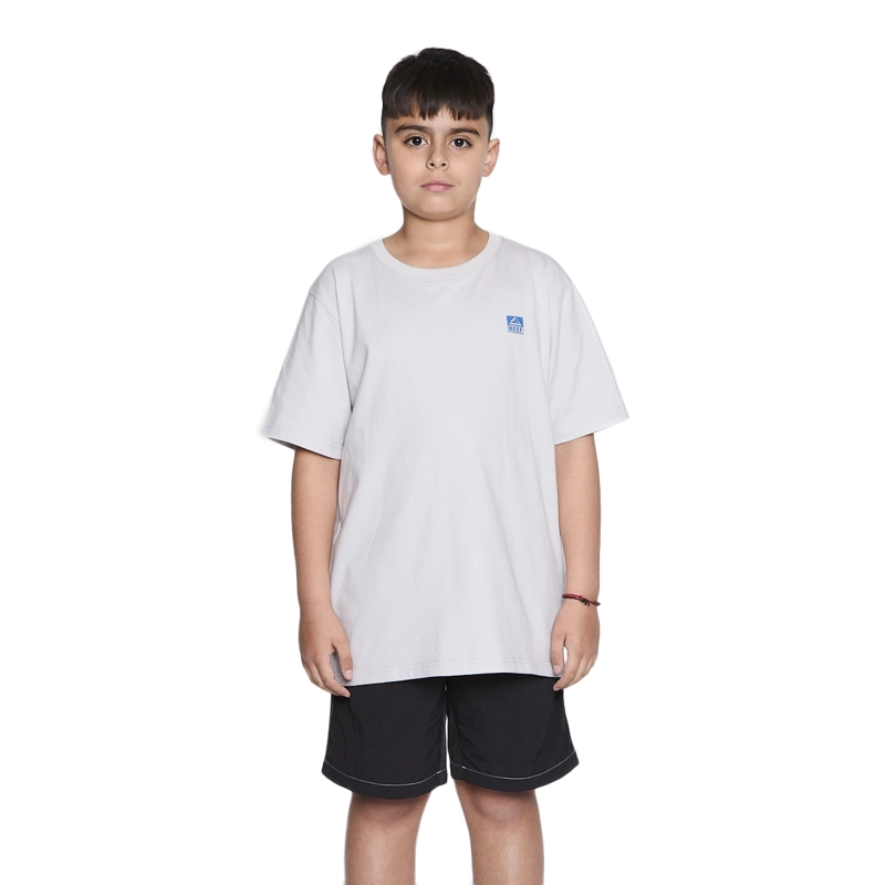 POLERA REEF KIDS LIGHT GREY LOGO BACK - 1