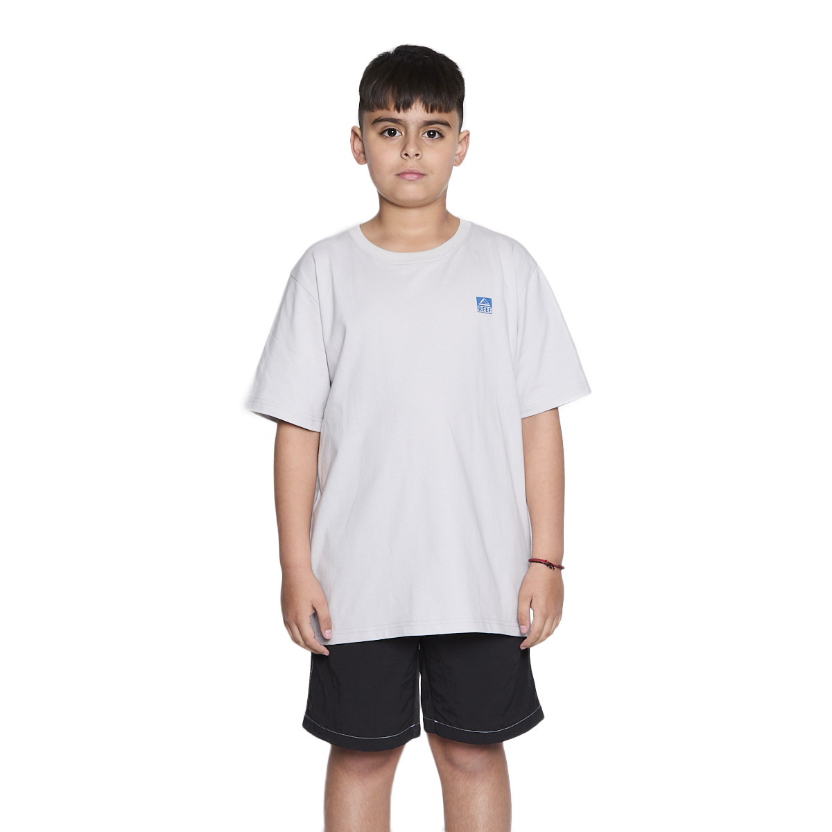 POLERA REEF KIDS LIGHT GREY LOGO BACK - 1