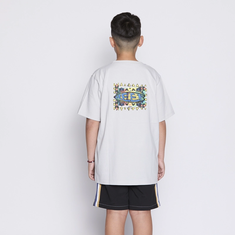 POLERA REEF KIDS LIGHT GREY LOGO BACK - 3