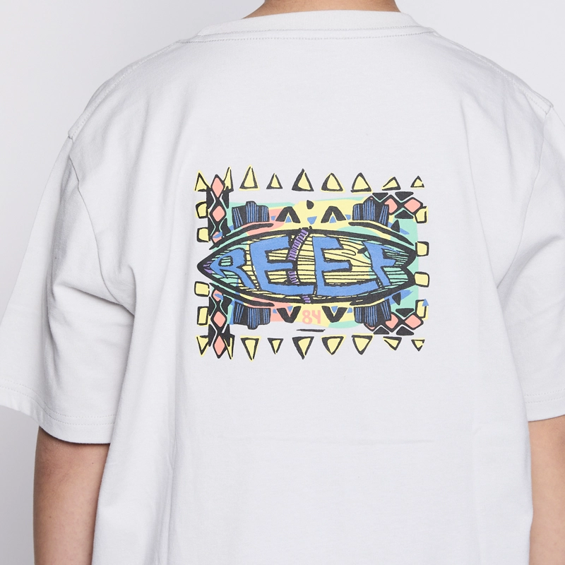POLERA REEF KIDS LIGHT GREY LOGO BACK - 6