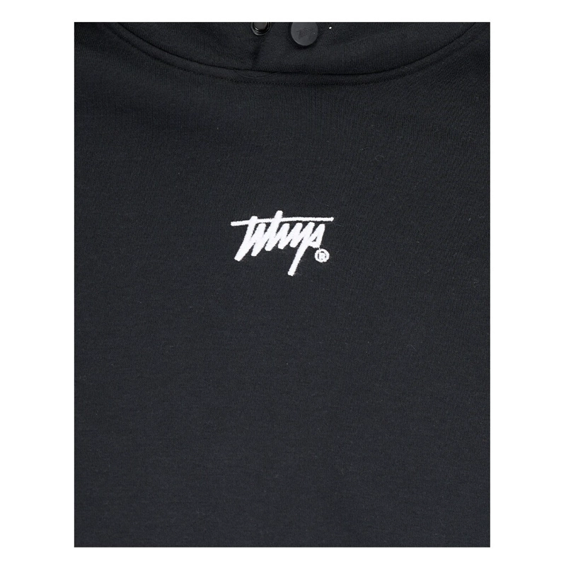 POLERON WHATUP HOMBRE HOODIE BLACK TINY LOGO WHITE - 3