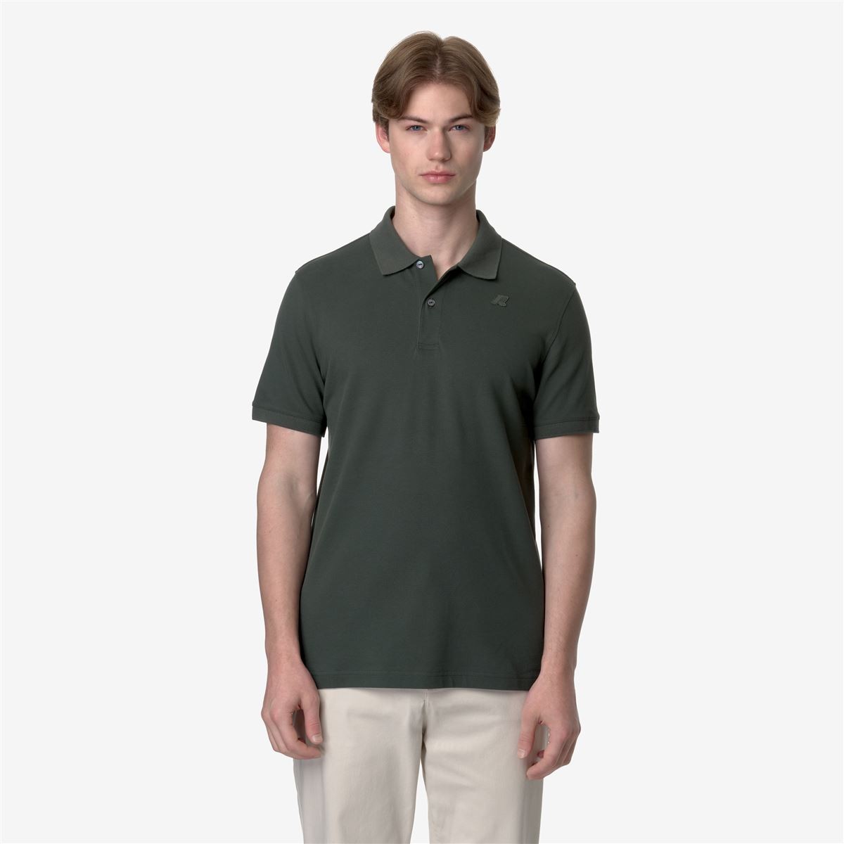 POLERA K-WAY MEN AMEDEE PIQUE GREEN BLACKISH - 2