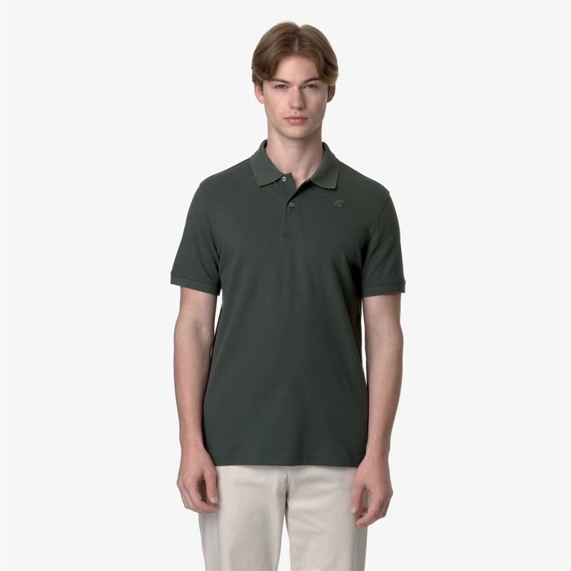 POLERA K-WAY MEN AMEDEE PIQUE GREEN BLACKISH - 2
