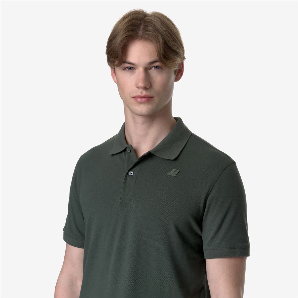 POLERA K-WAY MEN AMEDEE PIQUE GREEN BLACKISH - 5