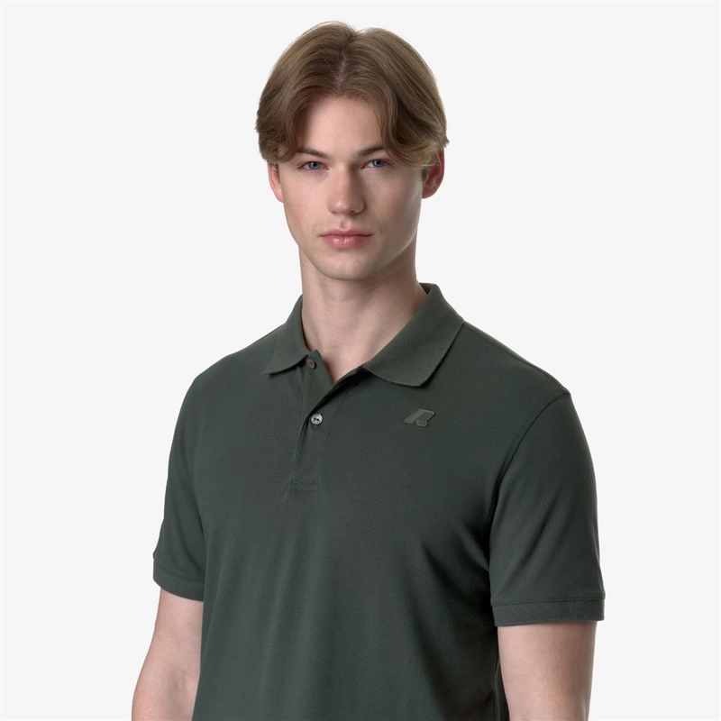 POLERA K-WAY MEN AMEDEE PIQUE GREEN BLACKISH - 5