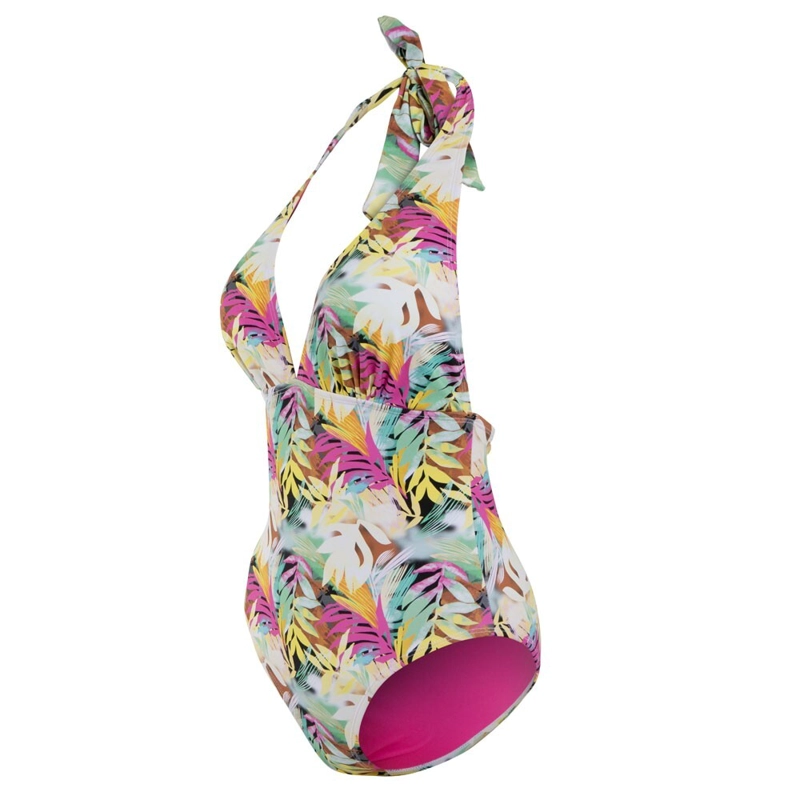 TRAJE DE BAÑO AMARRE EN CUELLO MULTICOLOR - 2