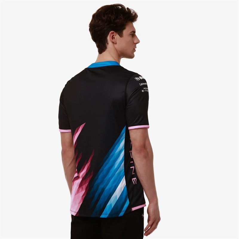 CAMISETA PILOTO KAPPA MEN KOMBAT 2024 ALPINE F1 BLACK BLUE - 4