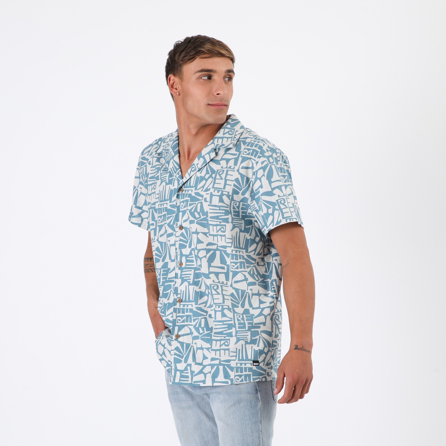 CAMISA REEF MEN CELESTE DISEÑOS AZUL - 3