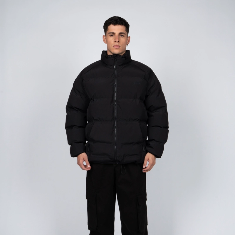 PARKA WHATUP MEN FULL ZIPPER ALL BLACK - 1