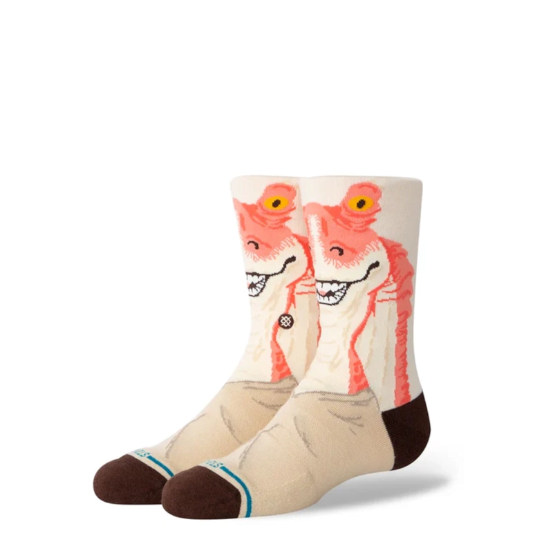 STANCE SOCK KIDS JAR JAR CREW VINTAGE WHITE - 1