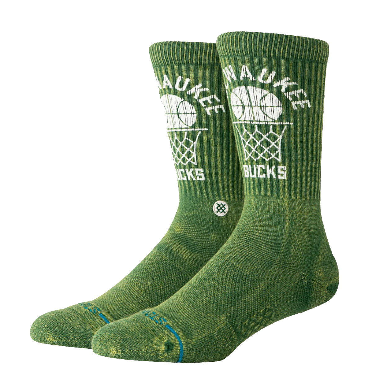 STANCE SOCK MEN VINTAGE MILWAUKEE BUCKS GREEN - 1