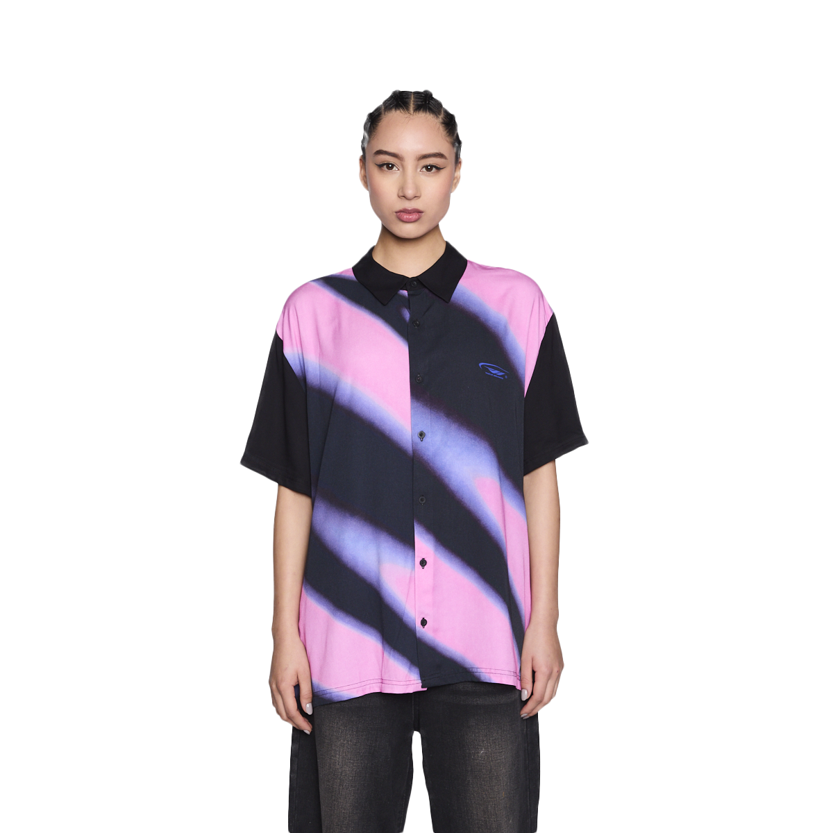 CAMISA WHATUP MEN LIQUID BLACK PINK - 1
