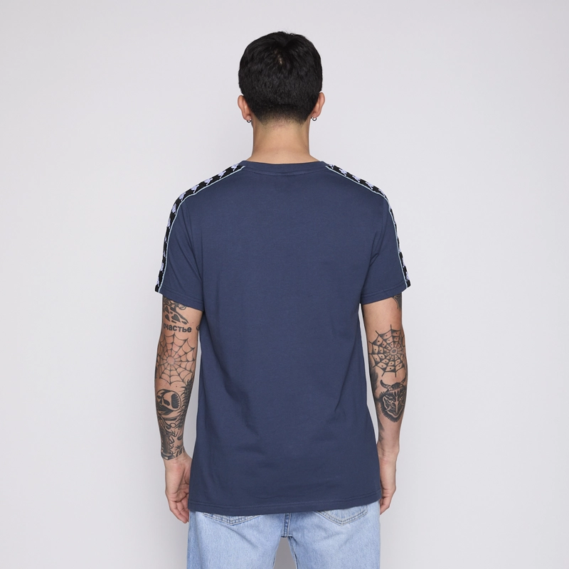 POLERA KAPPA MEN BANDA PETROL BLUE LOGO FRONT WHITE - 3