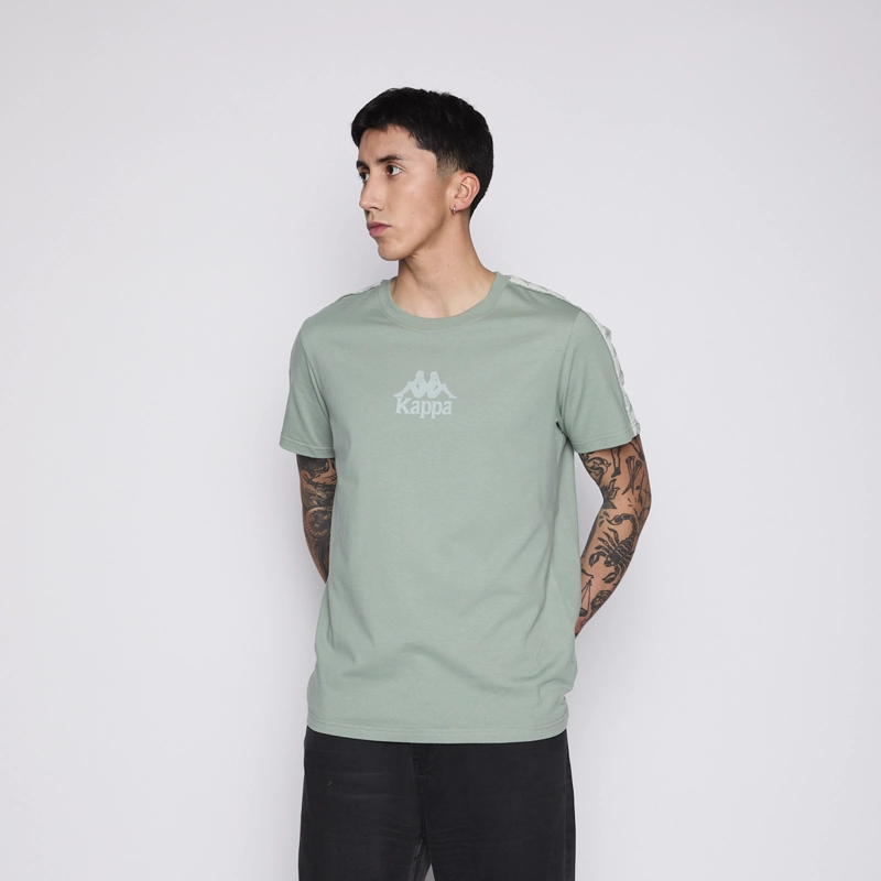 POLERA KAPPA MEN BANDA GREEN LOGO FRONT WHITE - 3
